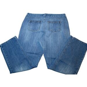 Just My Size Women's Studded Pockets Blue Skyline W Denim Jeans  18W 37X31 #387C